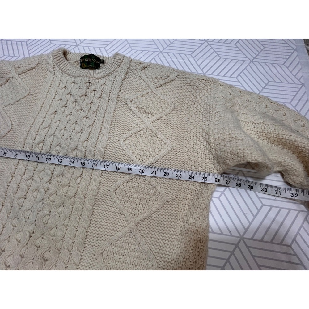 McKennas Highland England Sweater Men's size Xl Wool Fisherman Cable Knit i. - Picture 4 of 9